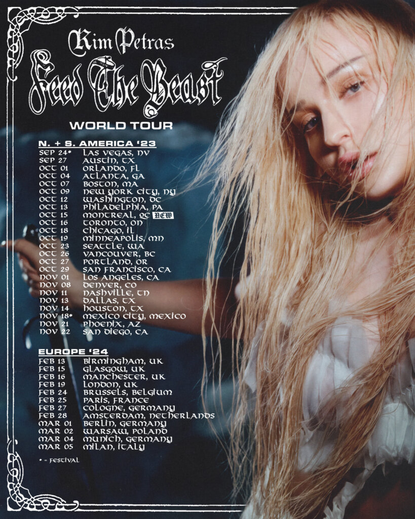 Kim Petras' "Feed The Beast World Tour" poster with all the dates
