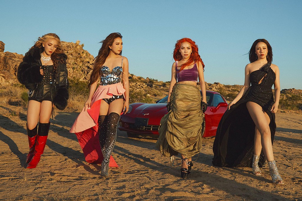Promotional photo for "Distorted" which sees 4th Impact standing individually in the desert where their music video was set.
