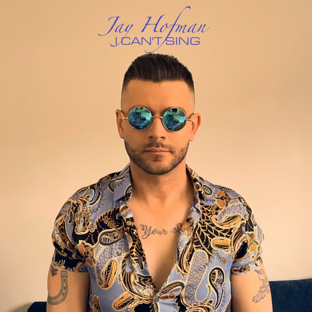 The alternative single cover artwork for "I Can't See" which sees a head-shot of Jay Hofman facing the camera, wearing a light-blue patterned-gold shirt and blue shades.