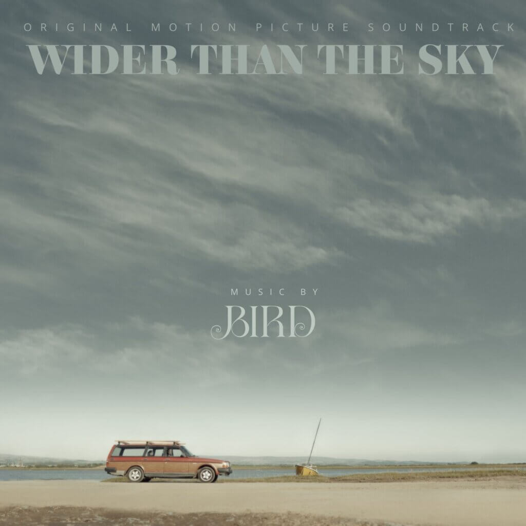 Official album artwork for the Bird soundtrack of her short film "Wider Than The Sky" which sees a red card on a deserted countryside road.