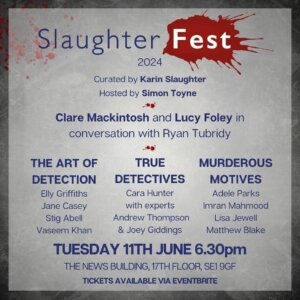 Official poster of Slaughter Fest 2024 which lists all the authors and the panels.