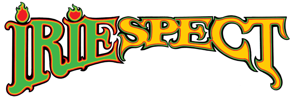 IRIEspect logo which spells out their name in green and yellow lettering with flames acting as the dots for the i's